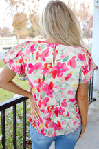 Rose Floral Flutter Top